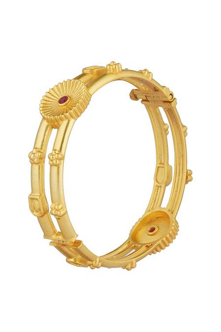 ZARIIN_Red Chains, Diamonds Ancestral Grace Bangle_Online_at_Aza_Fashions
