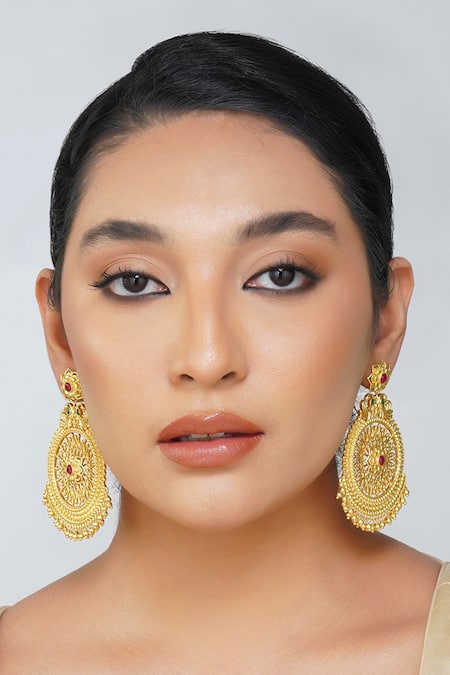 Zariin Chola Legacy Filigree Floral Earrings 