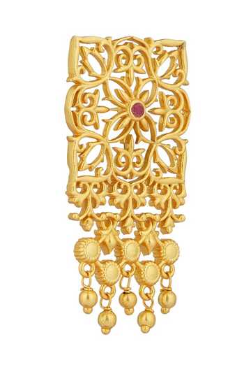 Buy_ZARIIN_Red Stones Eternal Enigma Floral Earrings_Online_at_Aza_Fashions