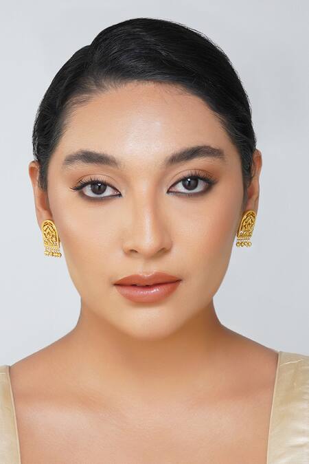 Zariin Gold Plated Beads, Cut Work Timeless Treasures Filigree Earrings Online at Aza Fashions Zariin_Gold Plated Beads, Cut Work Timeless Treasures Filigree Earrings _Online_at_Aza_Fashions