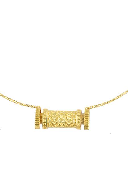 ZARIIN_Gold Plated Scrolls Of Time Pendant Necklace _Online_at_Aza_Fashions