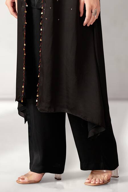 Buy_Aditi Somani_Maroon Embroidered Ombre Cape With Top _Online_at_Aza_Fashions