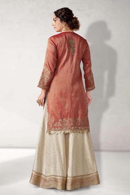 Aditi Somani Floral Embroidered Kurta With Sharara 