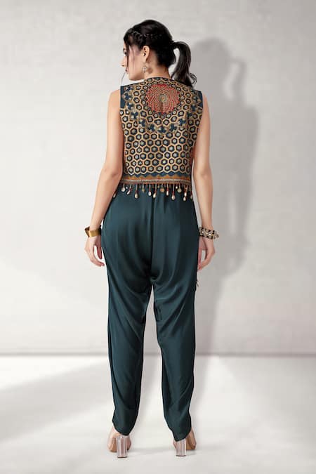 Aditi Somani Solid Draped Jumpsuit With Jacket 