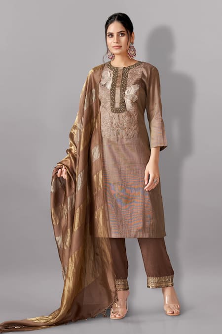 Aditi Somani Bird Embroidered Kurta Pant Set 