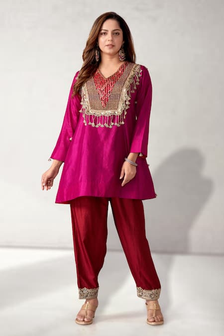 Aditi Somani Patola Pattern Yoke Kurta With Harem Pant 