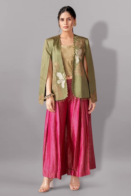 Aditi Somani Flying Bird Motif Embroidered Blazer Pant Set 