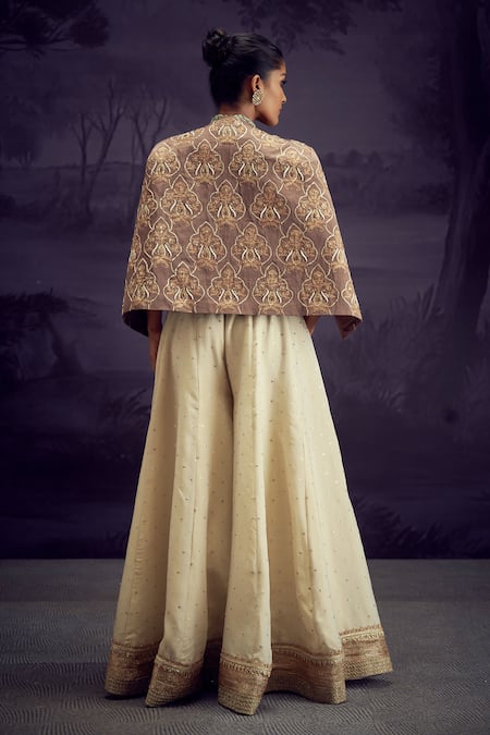 Aditi Somani Floral Jaal Embroidered Jacket & Sharara Set 