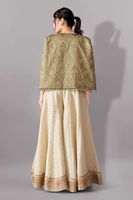 Aditi Somani Flower Jaal Embroidered Jacket & Sharara Set 