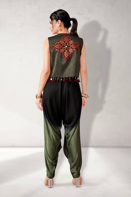 Aditi Somani Ombre Two Tone Jumpsuit With Embroidered Jacket 