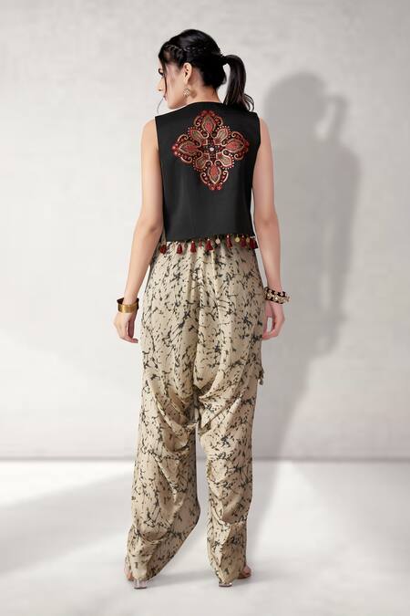 Aditi Somani Abstract Print Jumpsuit With Embroidered Jacket 