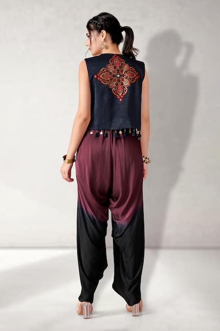 Aditi Somani Ombre Jumpsuit With Floral Embroidered Jacket 