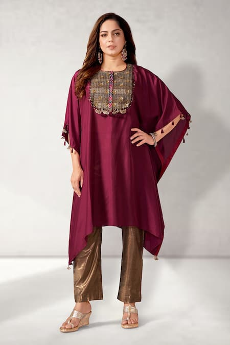 Aditi Somani Embroidered Yoke Kaftan With Pant 