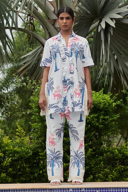 Khajoor Studio Panther Printed Tunic & Pant Co-ord Set 