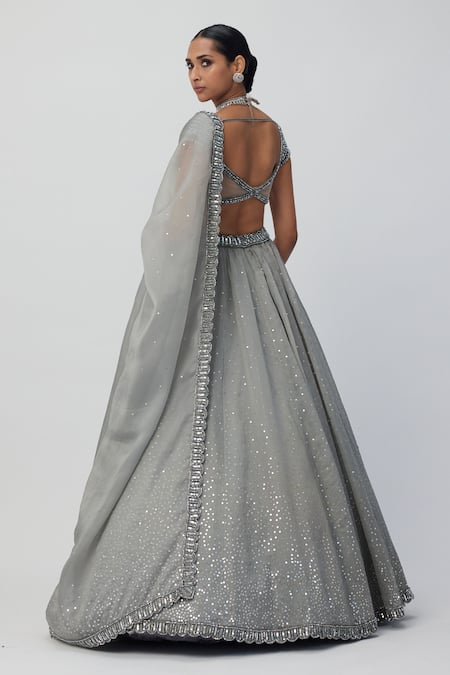 Vvani By Vani Vats Scattered Sequin Embroidered Bridal Lehenga Set 