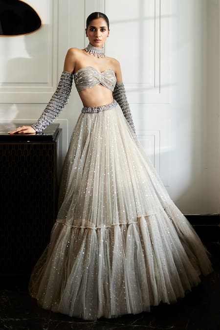 Vvani by Vani Vats Crystal Embellished Lehenga Set 