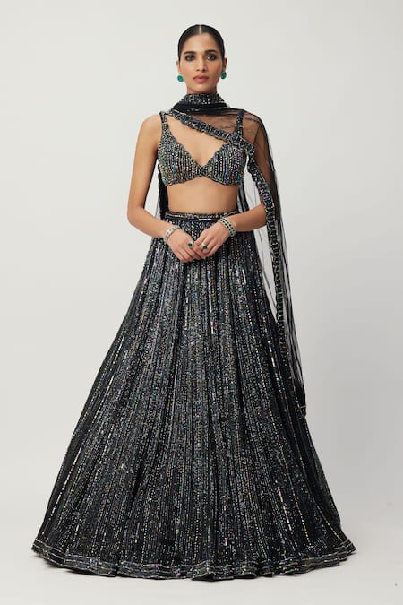 Vvani by Vani Vats Linear Embroidered Lehenga Set 