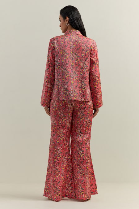 Shikha Malik Floral Block Print Blazer 