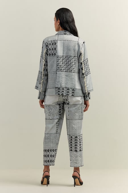 Shikha Malik Surface Montage Print Blazer 