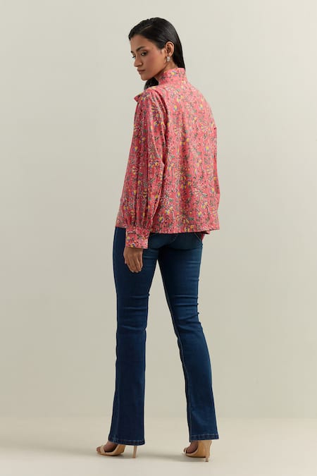 Shikha Malik Flower Vine Block Print Shirt 