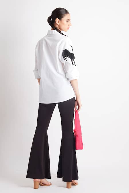 Richaa Goenka Rooster Motif Embroidered Shirt 
