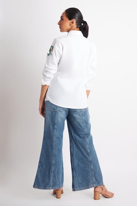 Richaa Goenka Abstract Motif Embroidered Shirt 