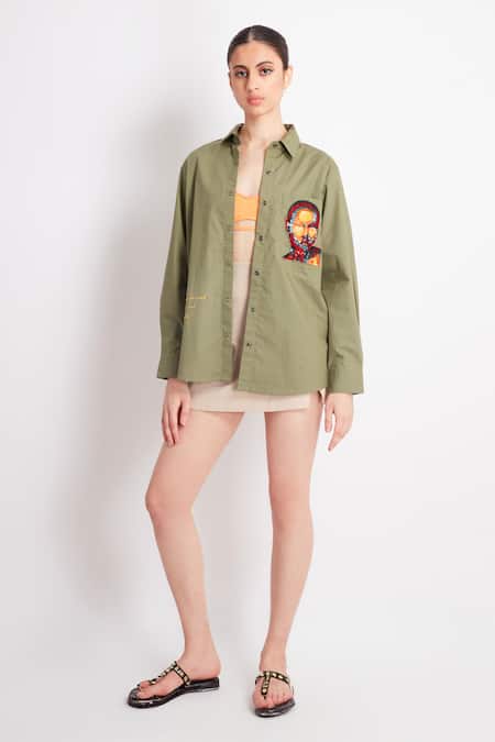 Richaa Goenka Abstract Lady Embroidered Shirt 