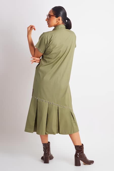 Richaa Goenka Leather Applique Embroidered Dress 