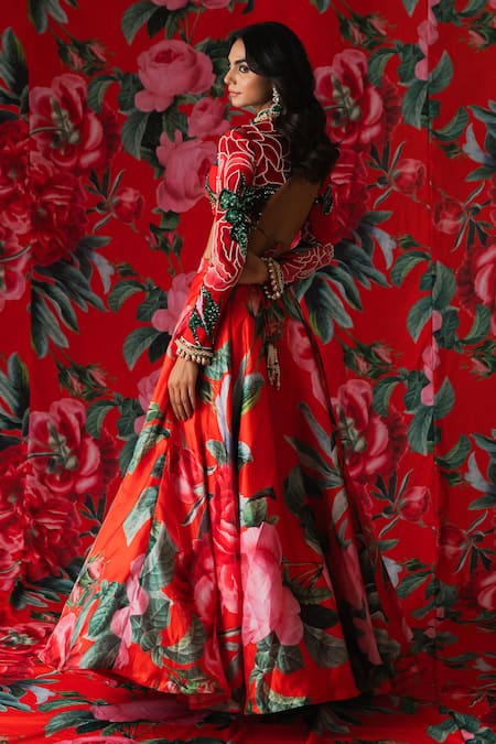 Payal & Zinal Gulaab Print Lehenga With Blouse 