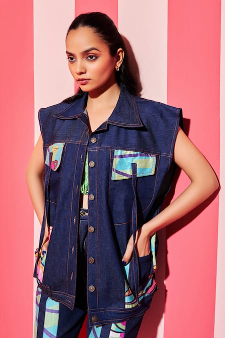 ANANYA AGRAWAL LABEL Circus Print Pocket Oversized Jacket 