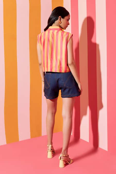 Ananya Agrawal Label Carnival Print Shacket With Shorts 