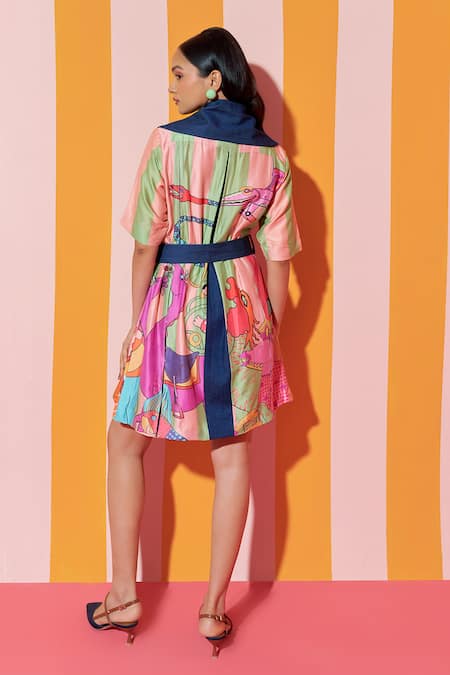 Ananya Agrawal Label Paradise Print Blazer Dress 