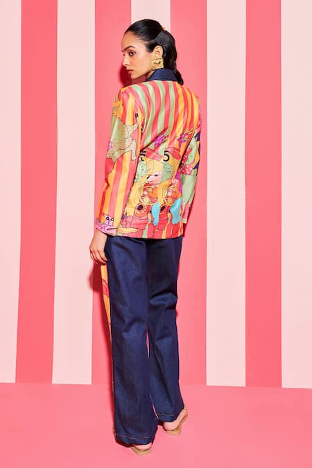 Ananya Agrawal Label Paradise Print Blazer 