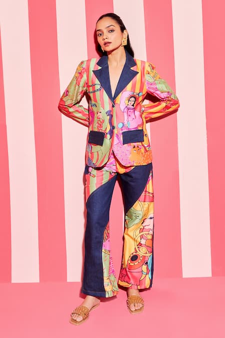 ANANYA AGRAWAL LABEL Paradise Print Blazer With Trouser 