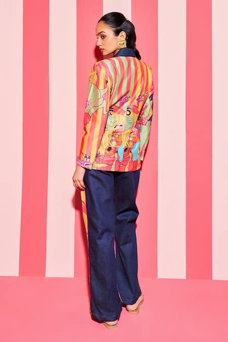 Ananya Agrawal Label Paradise Print Blazer With Trouser 