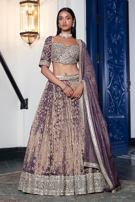 Basanti - Kapde Aur Koffee Embroidered Hem Lehenga Set 