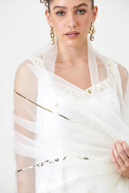 Sitaraa Ivory Crepe, Silk, Chiffon Mirrors, Embroidery Soha Kurta Sharara Set at Aza Fashions Sitaraa_Ivory Crepe, Silk, Chiffon Mirrors, Embroidery Soha Kurta Sharara Set _at_Aza_Fashions