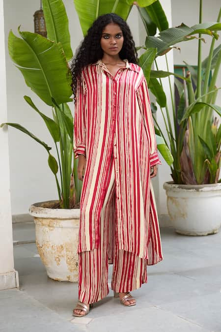 RAAS LIFE Selena Stripe Print Tunic With Flared Pant 