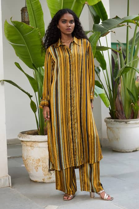 RAAS LIFE Selena Striped Print Tunic With Flared Pant 