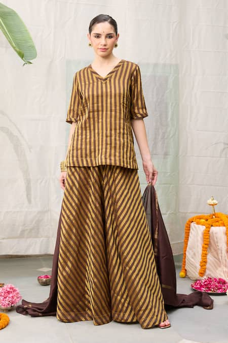 RAAS LIFE Amala Bar Striped Woven Flared Pant 