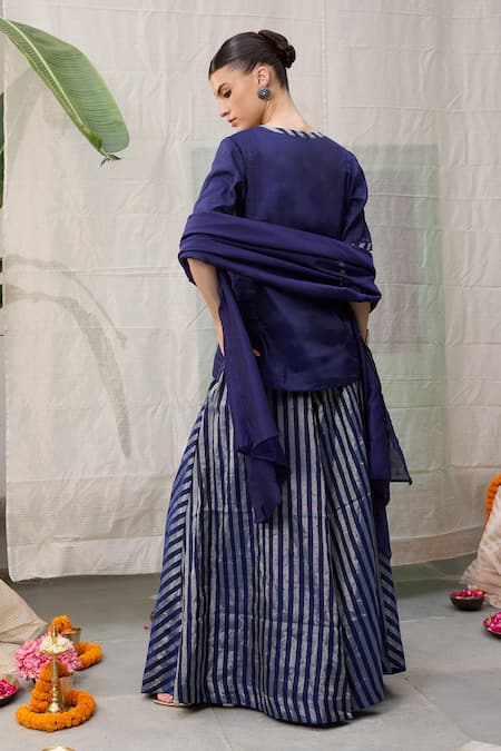 RAAS LIFE Amala Short Tunic With Stripe Pattern Wide Legged Pant 