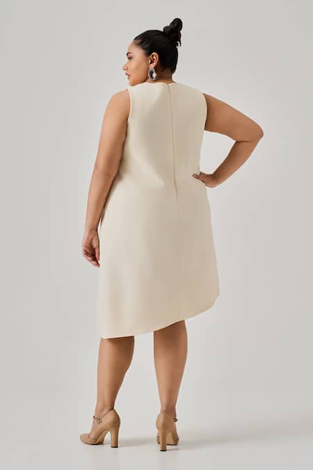 Shop Neetiandmudita Ivory Italian Crepe Placement Embellished Rhinestone Closed Asymmetric Dress at Aza Fashions Shop_Neetiandmudita_Ivory Italian Crepe Placement Embellished Rhinestone Closed Asymmetric Dress _at_Aza_Fashions