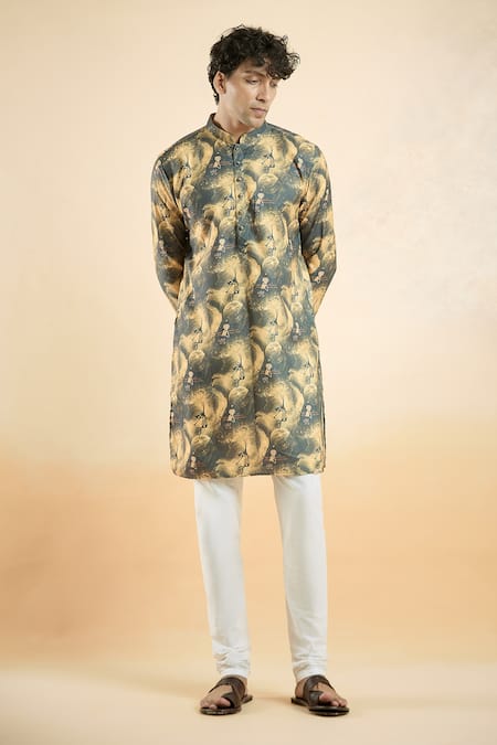 Aryavir Malhotra Shiva Print Short Kurta 