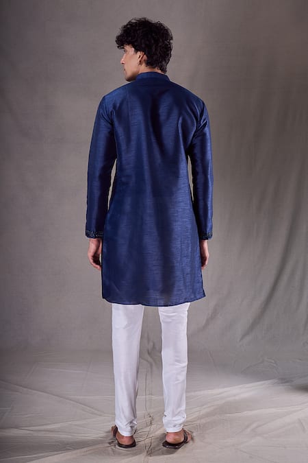 Shop Arihant Rai Sinha Blue , Satin Sequins Embroidered Panelled Kurta at Aza Fashions Shop_Arihant Rai Sinha_Blue , Satin Sequins Embroidered Panelled Kurta _at_Aza_Fashions