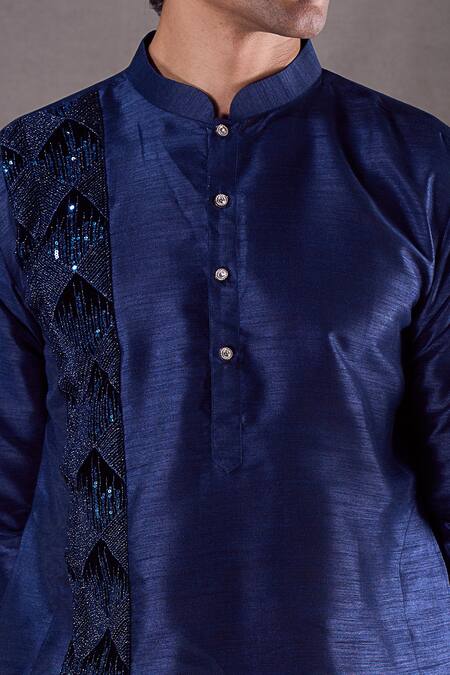 Buy Arihant Rai Sinha Blue , Satin Sequins Embroidered Panelled Kurta Buy_Arihant Rai Sinha_Blue , Satin Sequins Embroidered Panelled Kurta
