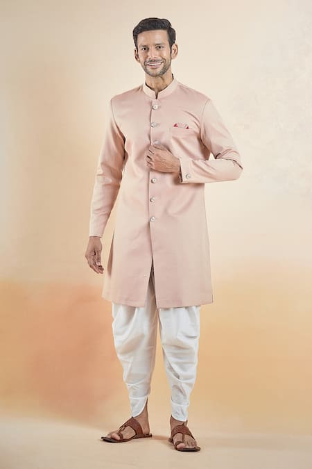 Aryavir Malhotra Plain Sherwani With Peshawari Pant 