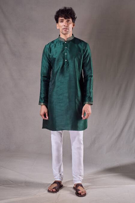 Buy Arihant Rai Sinha Green Silk, Chanderi Placement Embroidered Kurta Set Online at Aza Fashions Buy_Arihant Rai Sinha_Green Silk, Chanderi Placement Embroidered Kurta Set _Online_at_Aza_Fashions