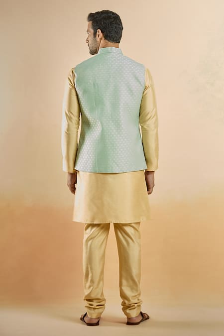 Arihant Rai Sinha Flower Woven Bundi & Kurta Set 