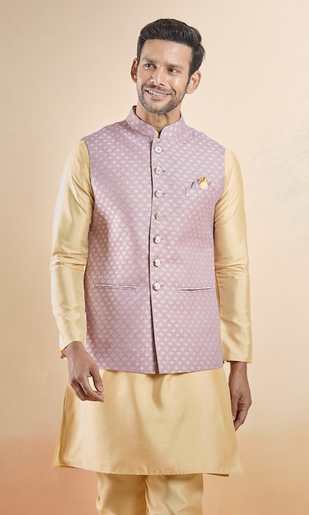 Aryavir Malhotra Floral Woven Nehru Jacket 