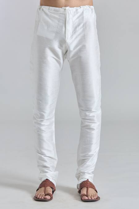 Arihant Rai Sinha Blue Jacquard, Silk Embroidery Bloom Jaal Woven Kurta With Churidar at Aza Fashions Arihant Rai Sinha_Blue Jacquard, Silk Embroidery Bloom Jaal Woven Kurta With Churidar_at_Aza_Fashions